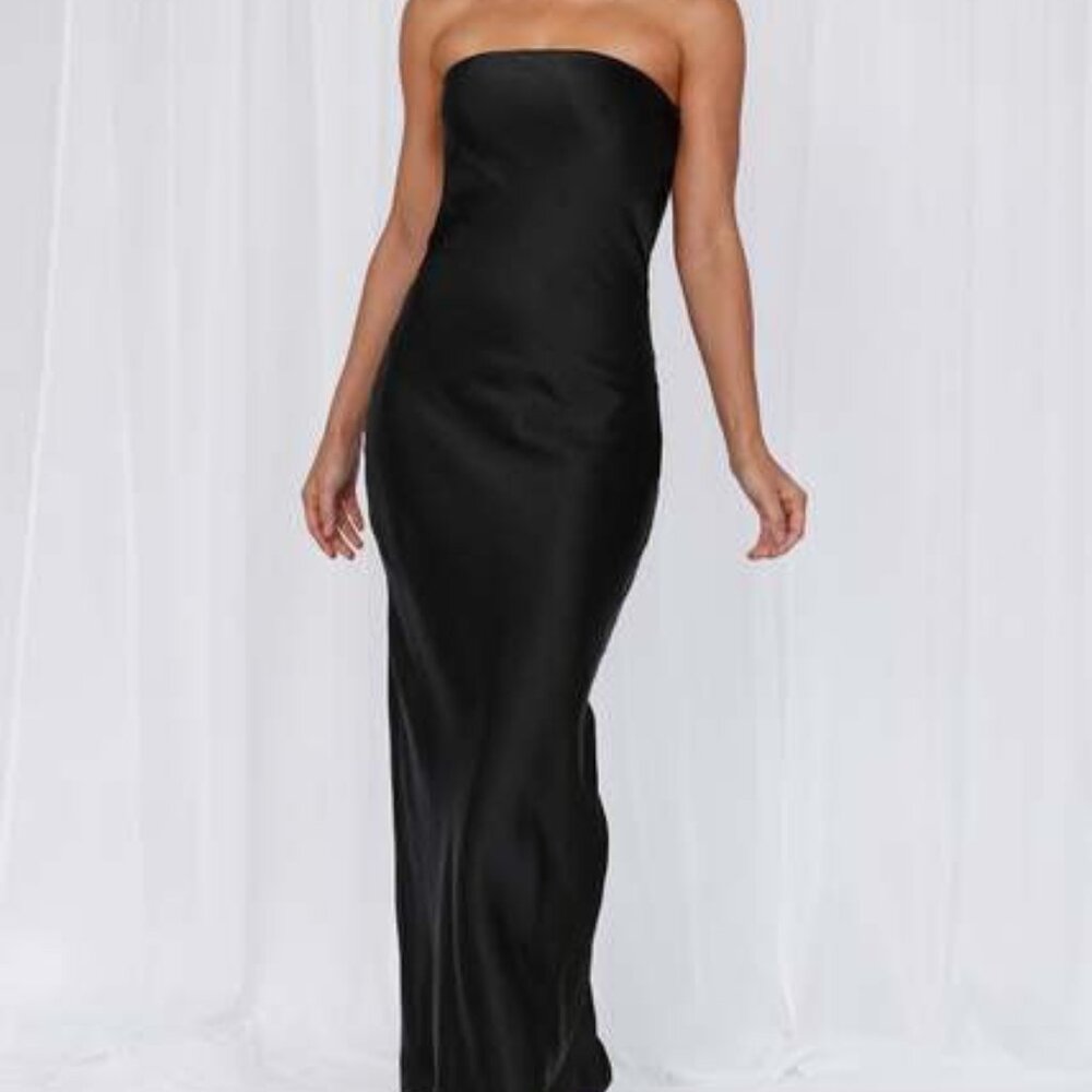 NWT Hello Molly Felicity Satin Strapless Maxi Dress